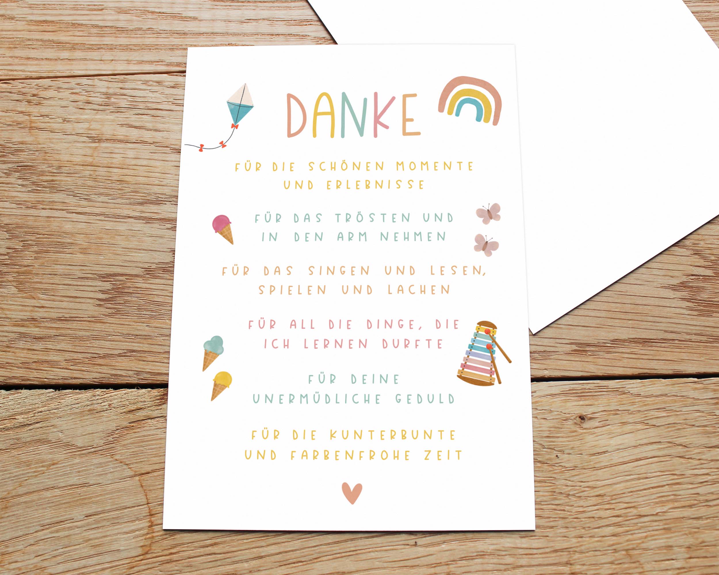 Abschied Kindergarten | Abschiedskarte für Erzieher/in DIN A6