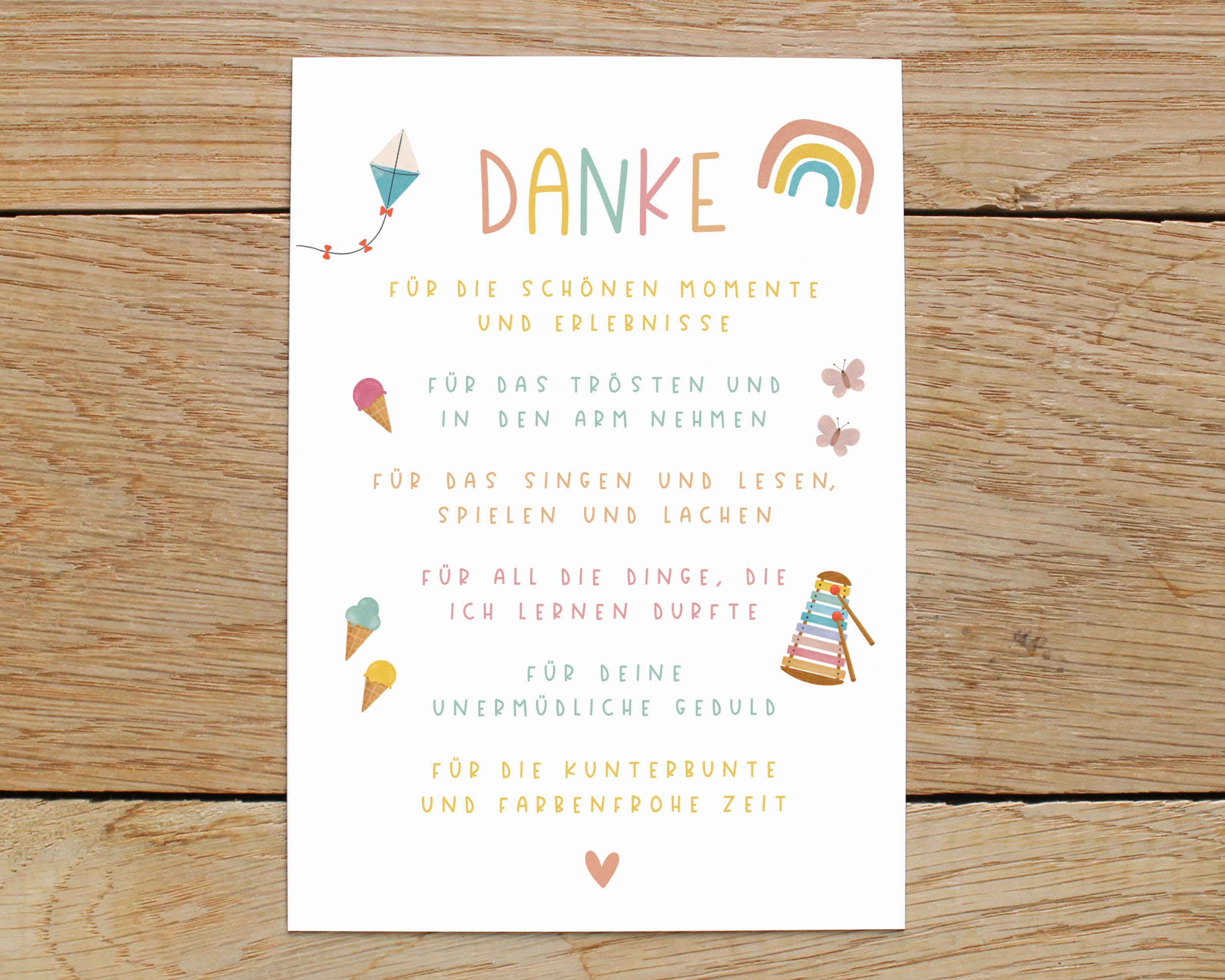 Abschied Kindergarten | Abschiedskarte für Erzieher/in DIN A6