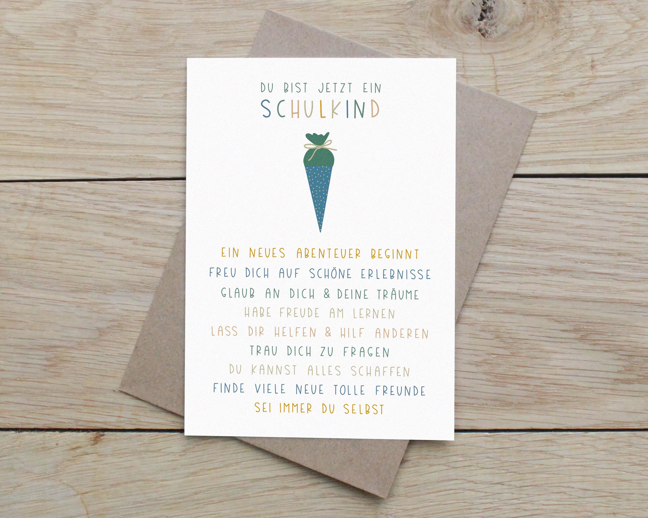 1x Abschiedskarte Erzieherin DIN A6