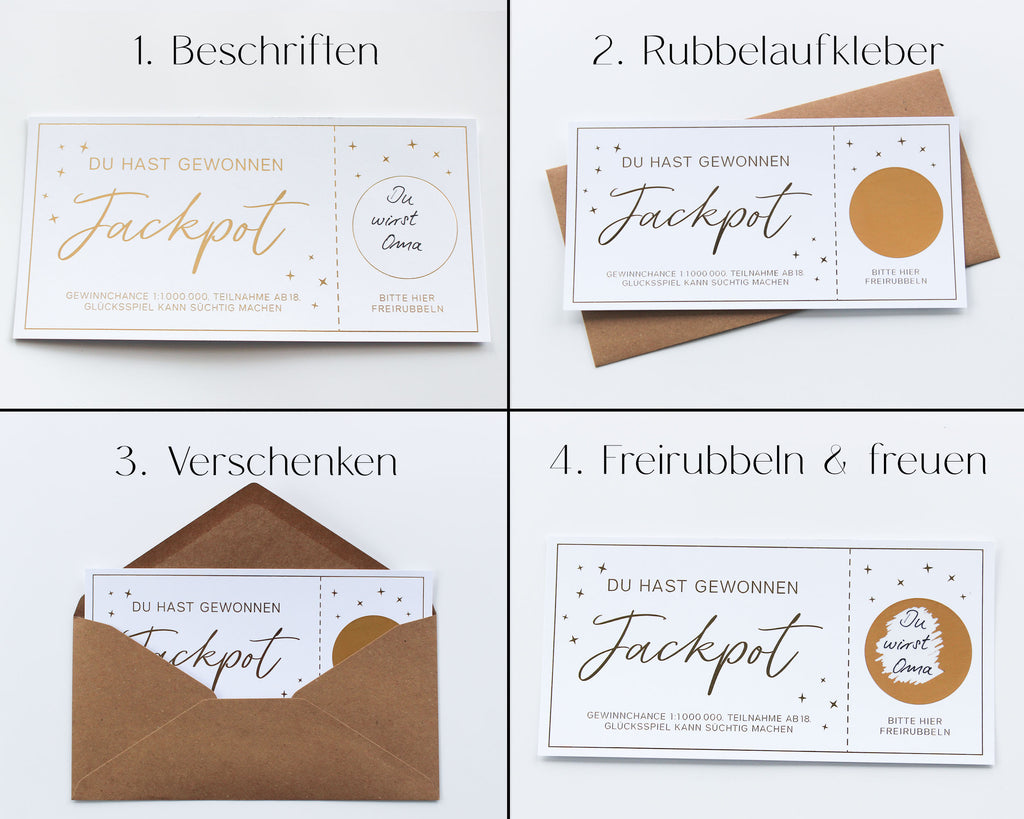 Schwangerschaft verkünden | Jackpot | Rubbellos DIN lang