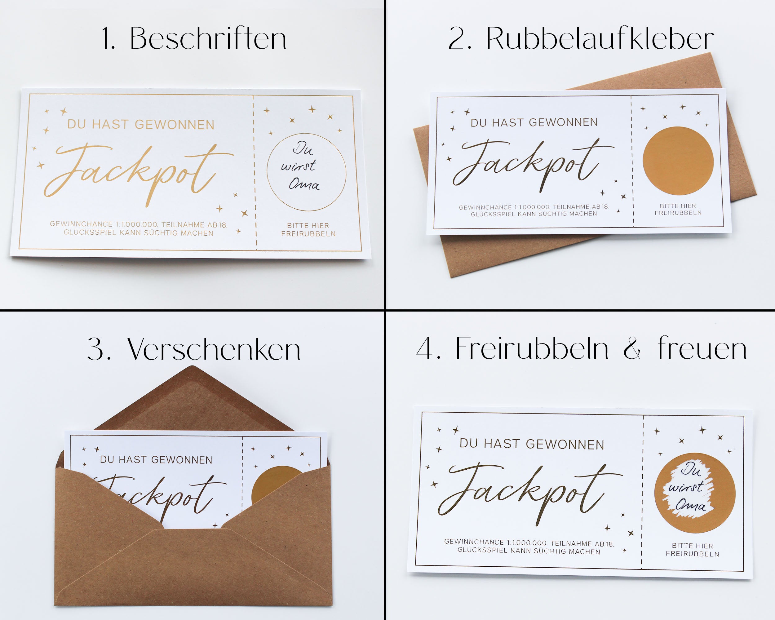 Schwangerschaft verkünden | Jackpot | Rubbellos DIN lang