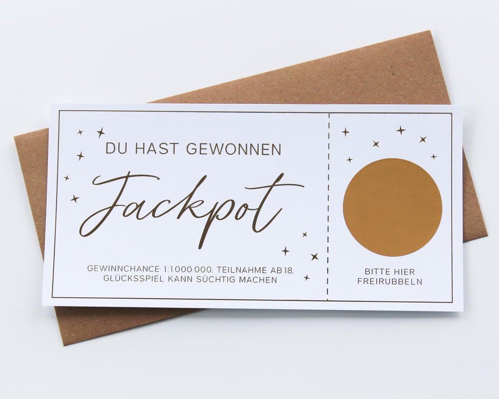 Schwangerschaft verkünden | Jackpot | Rubbellos DIN lang