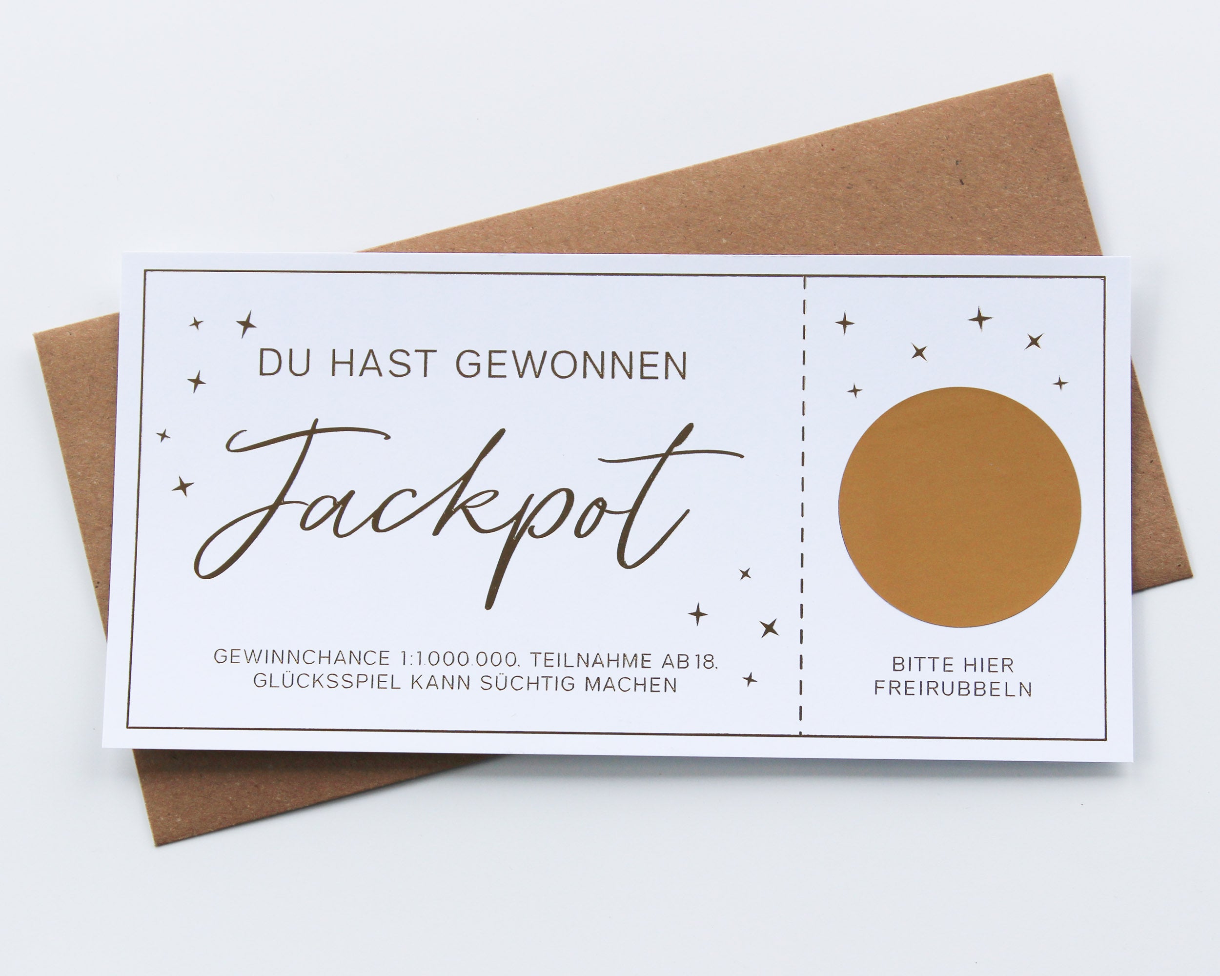 Schwangerschaft verkünden | Jackpot | Rubbellos DIN lang