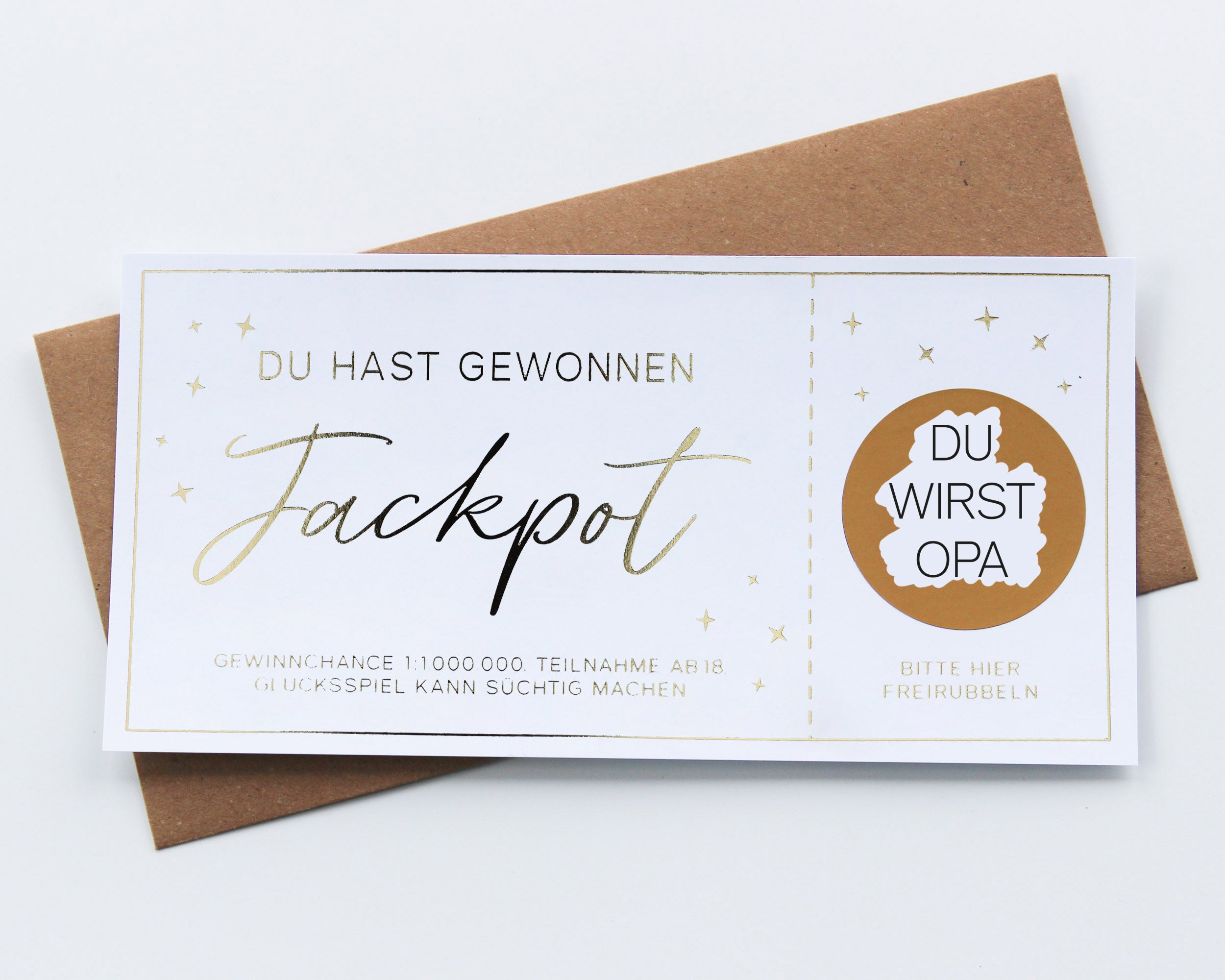 Schwangerschaft verkünden | Jackpot | Rubbellos DIN lang