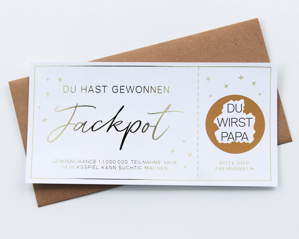 Schwangerschaft verkünden | Jackpot | Rubbellos DIN lang