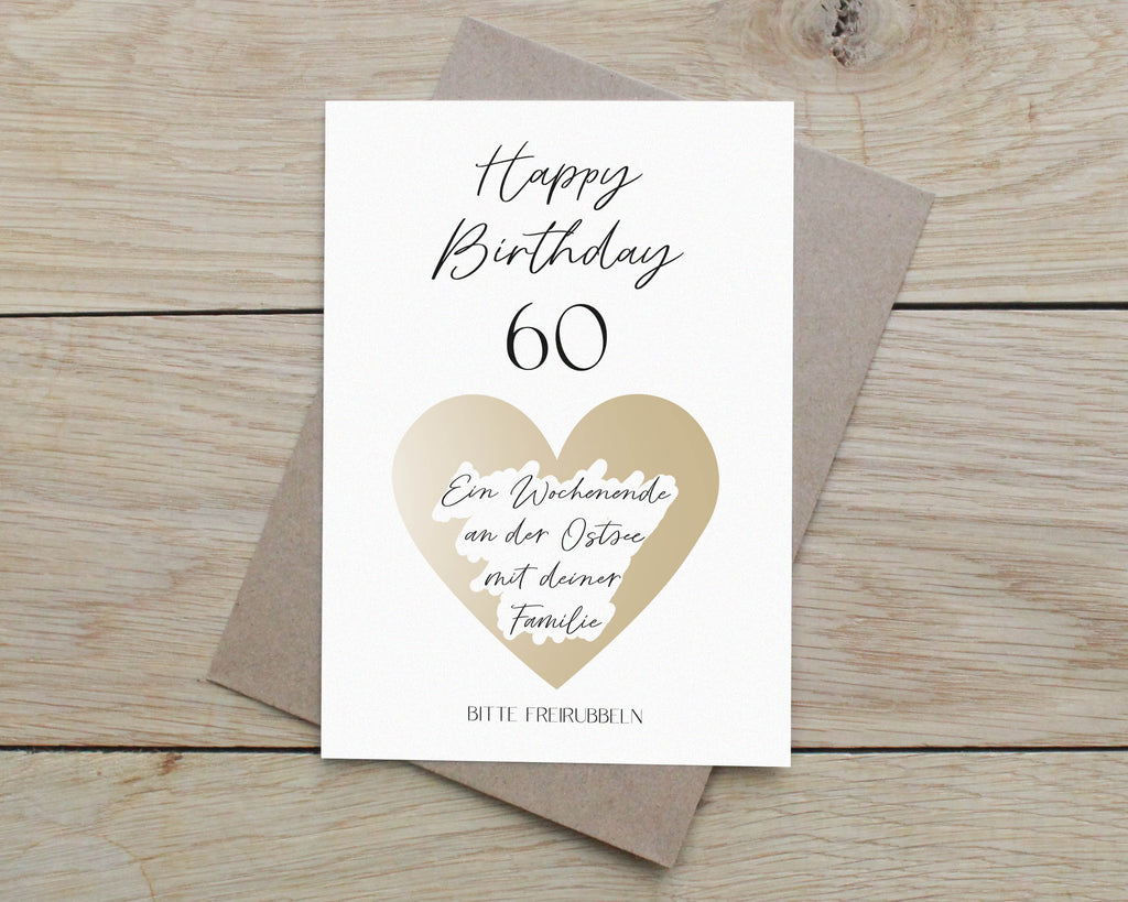 Rubbelkarte zum 60. Geburtstag DIN A6