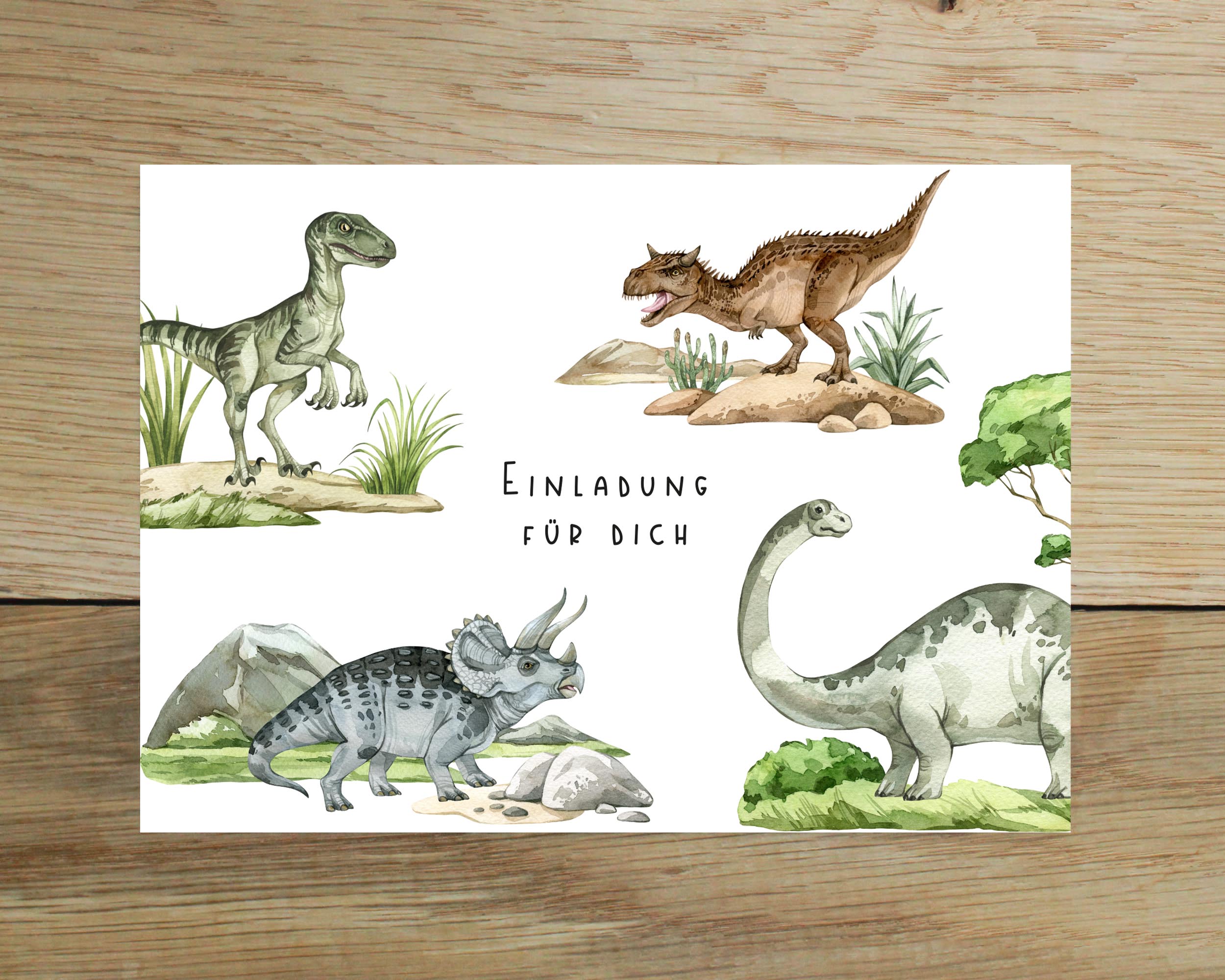 Einladungskarten Dinos
