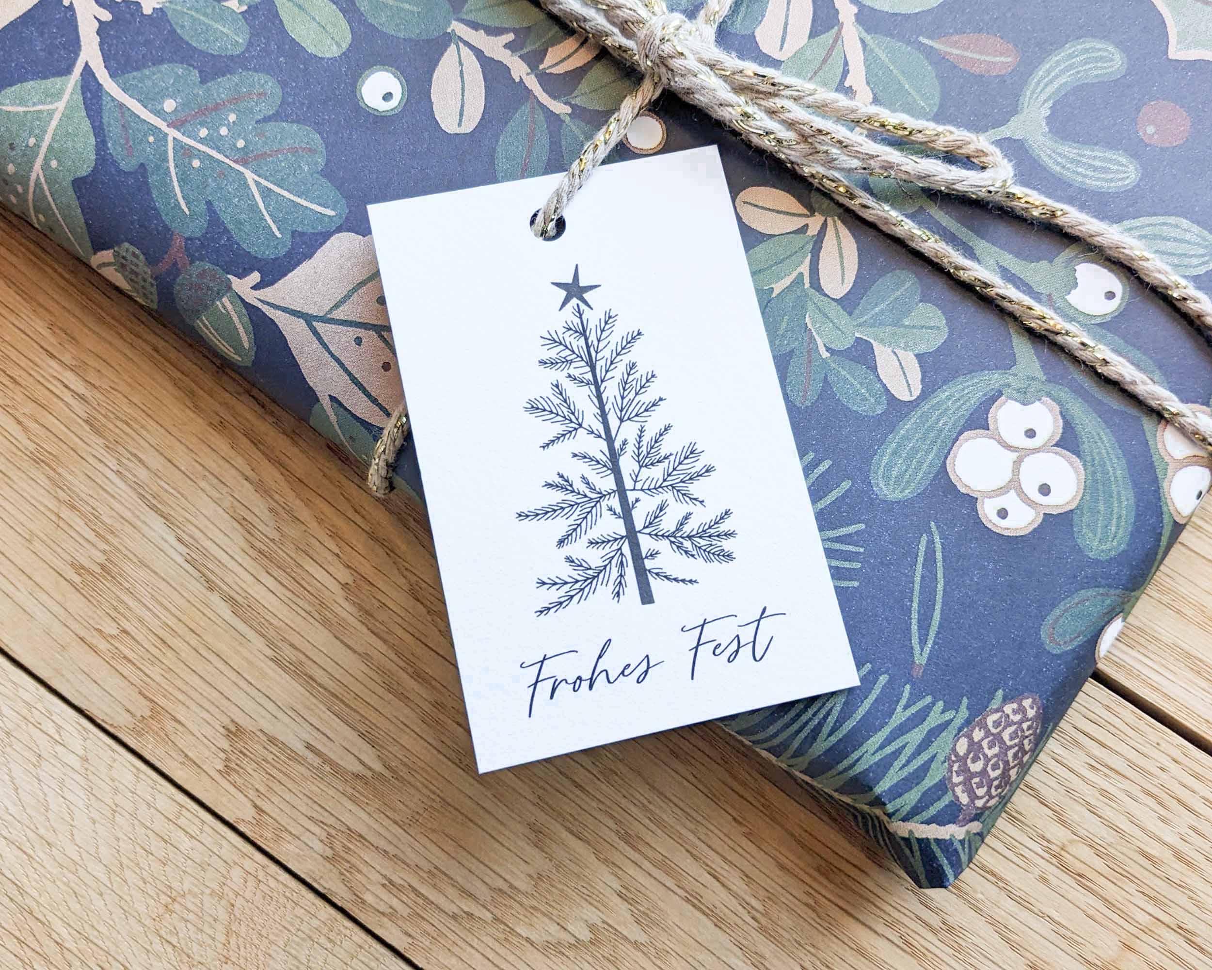 10er Set Geschenkanhänger Frohe Weihnachten