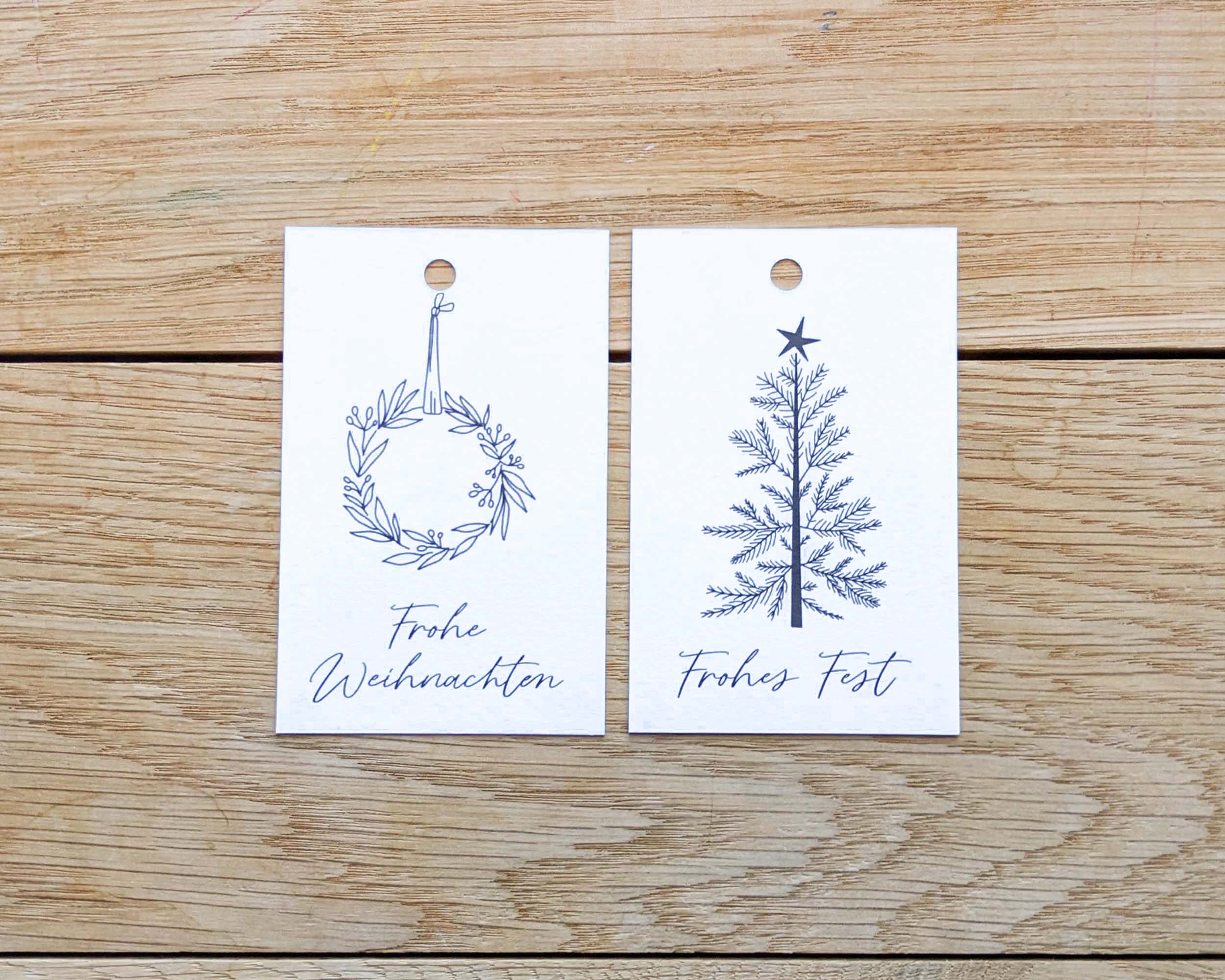 10er Set Geschenkanhänger Frohe Weihnachten