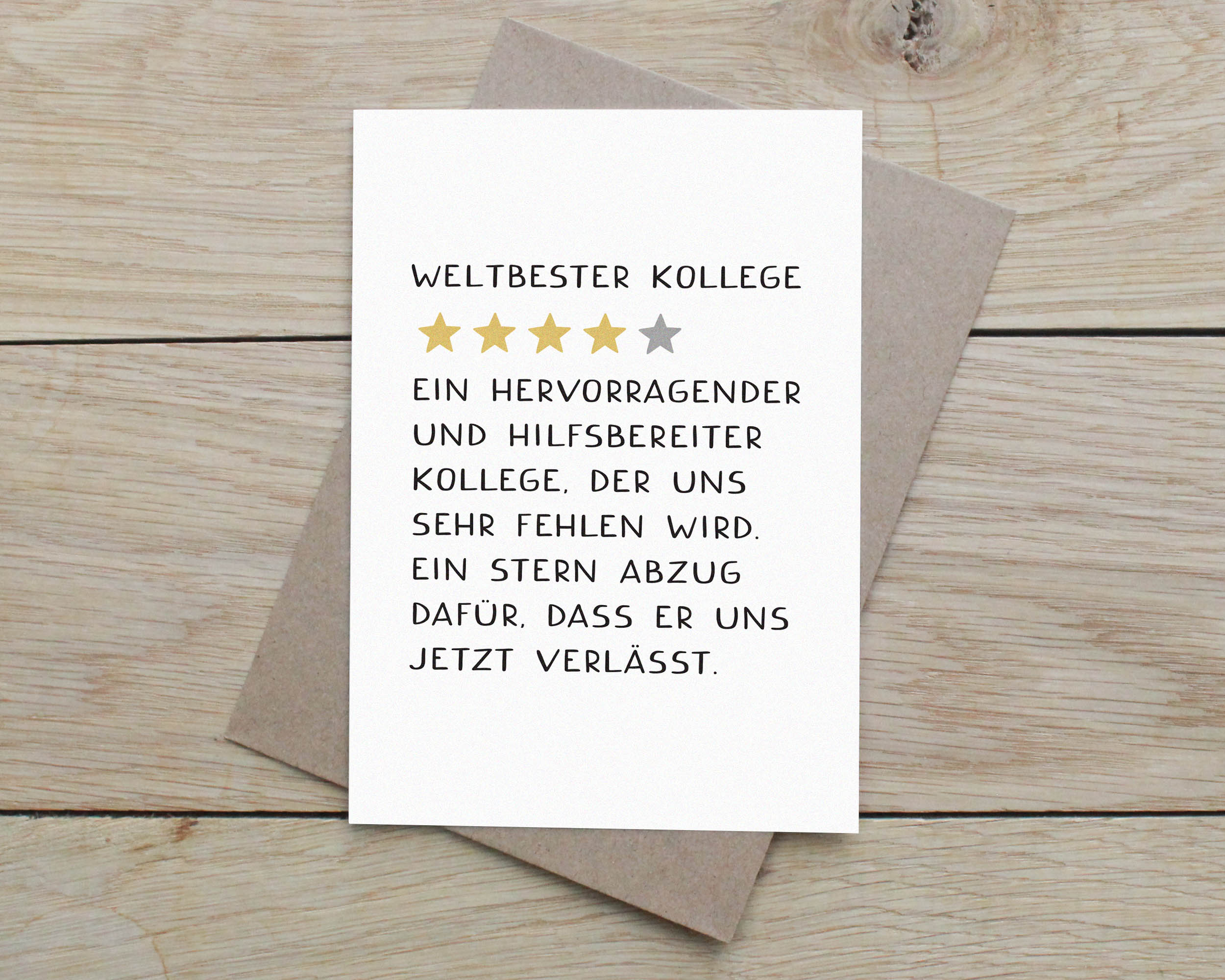 Lustige Abschiedskarte für Kollegen DIN A6