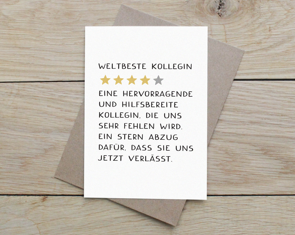 Lustige Abschiedskarte für Kollegen DIN A6
