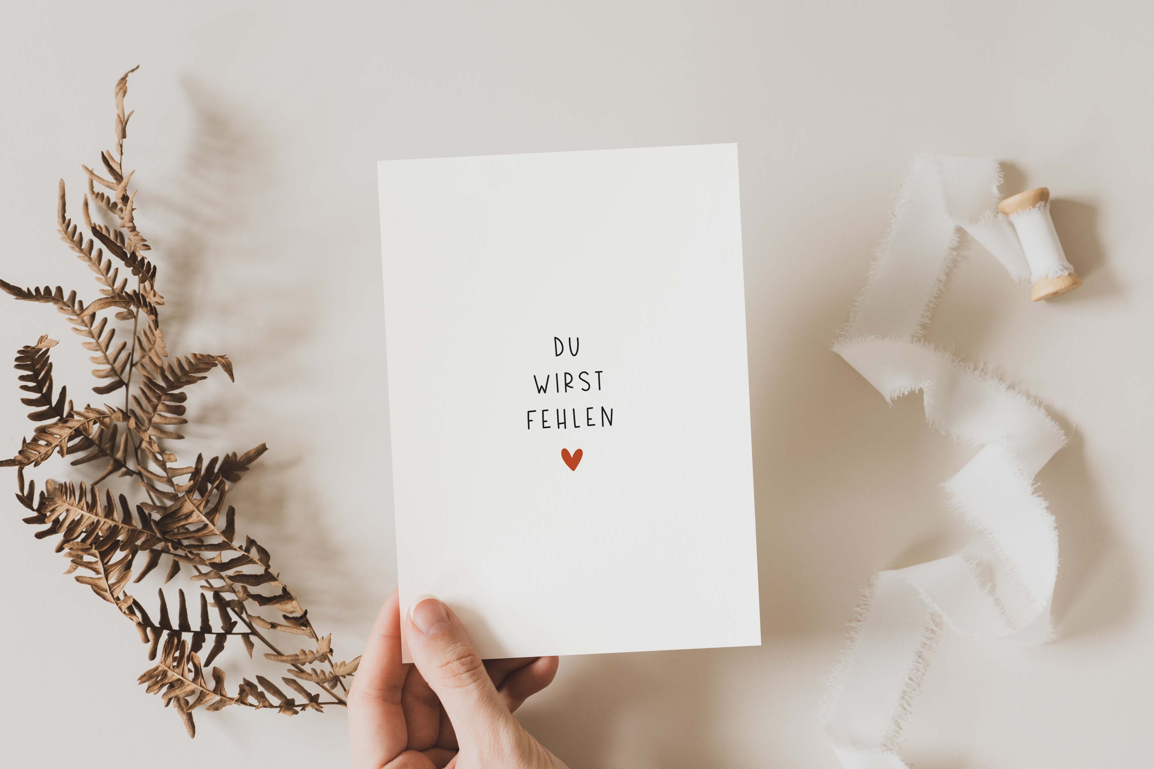 Postkarte "Du wirst fehlen" DIN A6