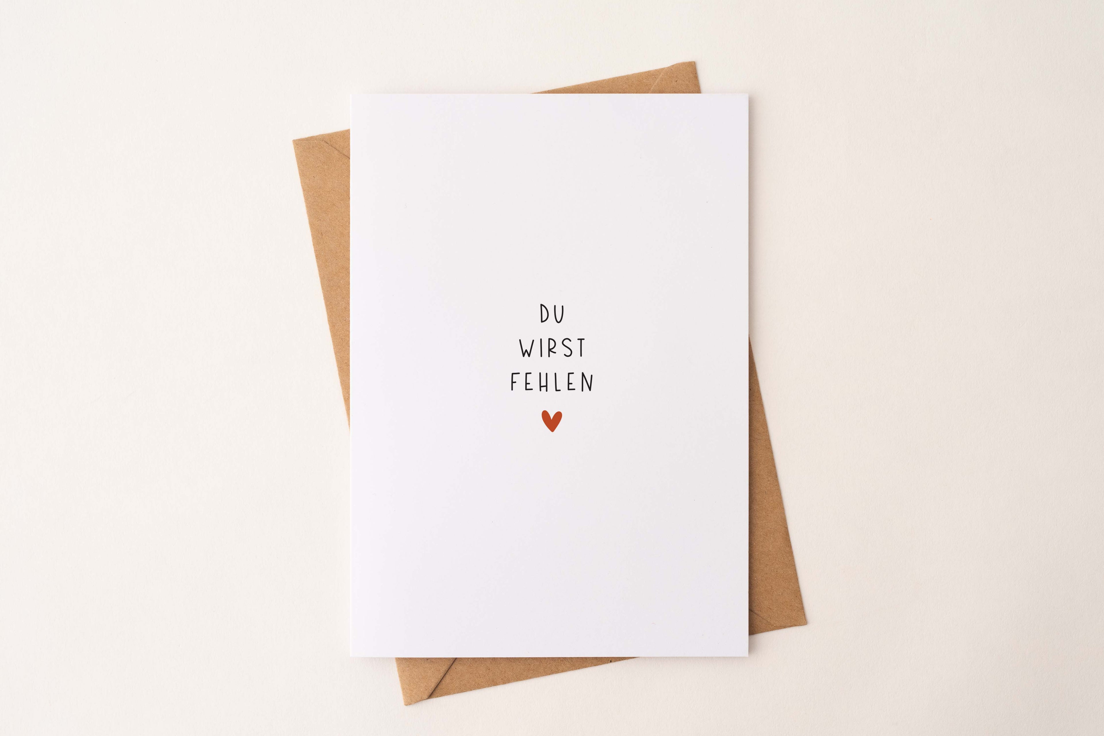 Postkarte "Du wirst fehlen" DIN A6