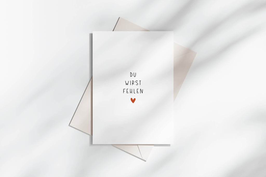 Postkarte "Du wirst fehlen" DIN A6