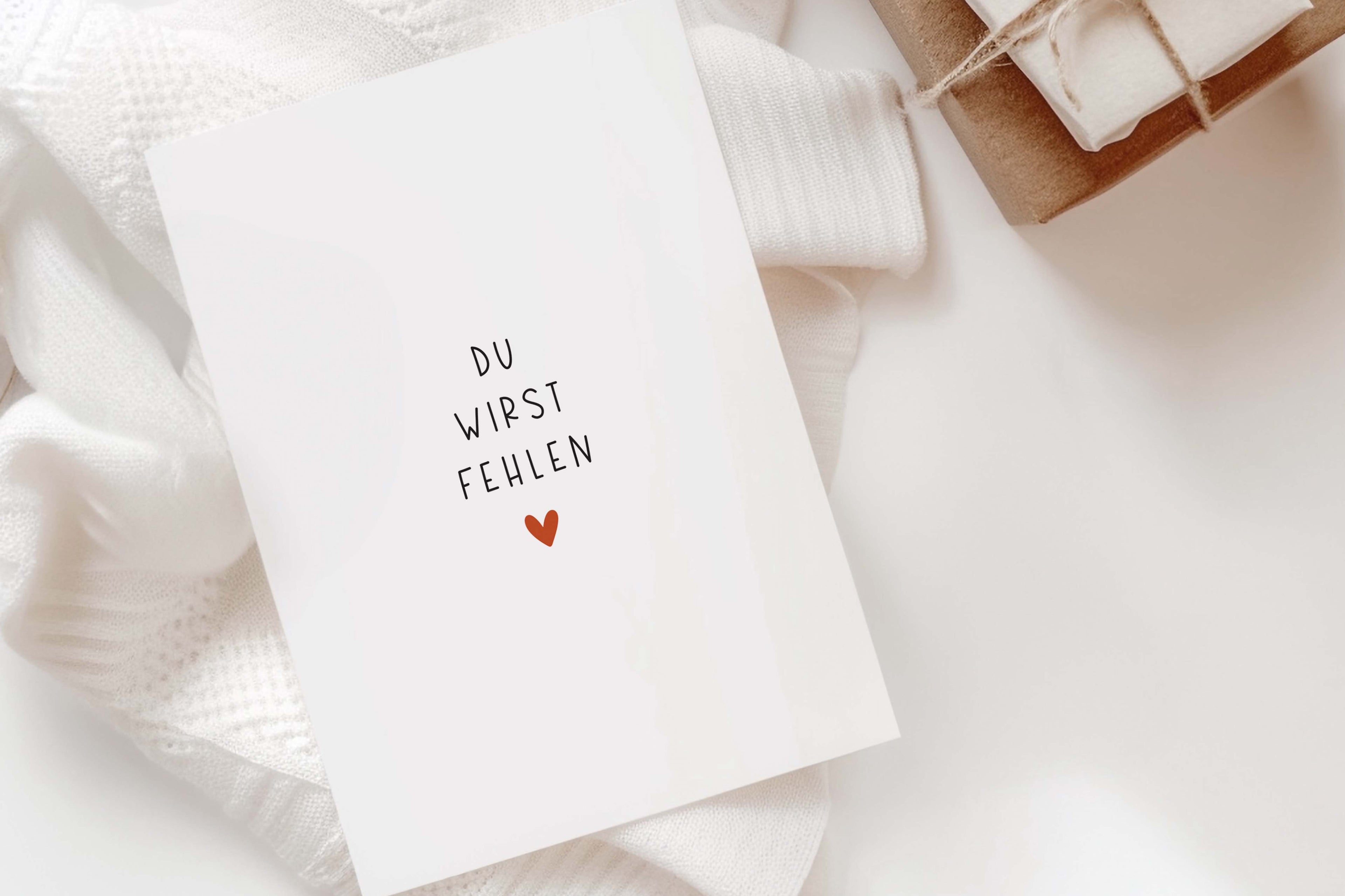 Postkarte "Du wirst fehlen" DIN A6