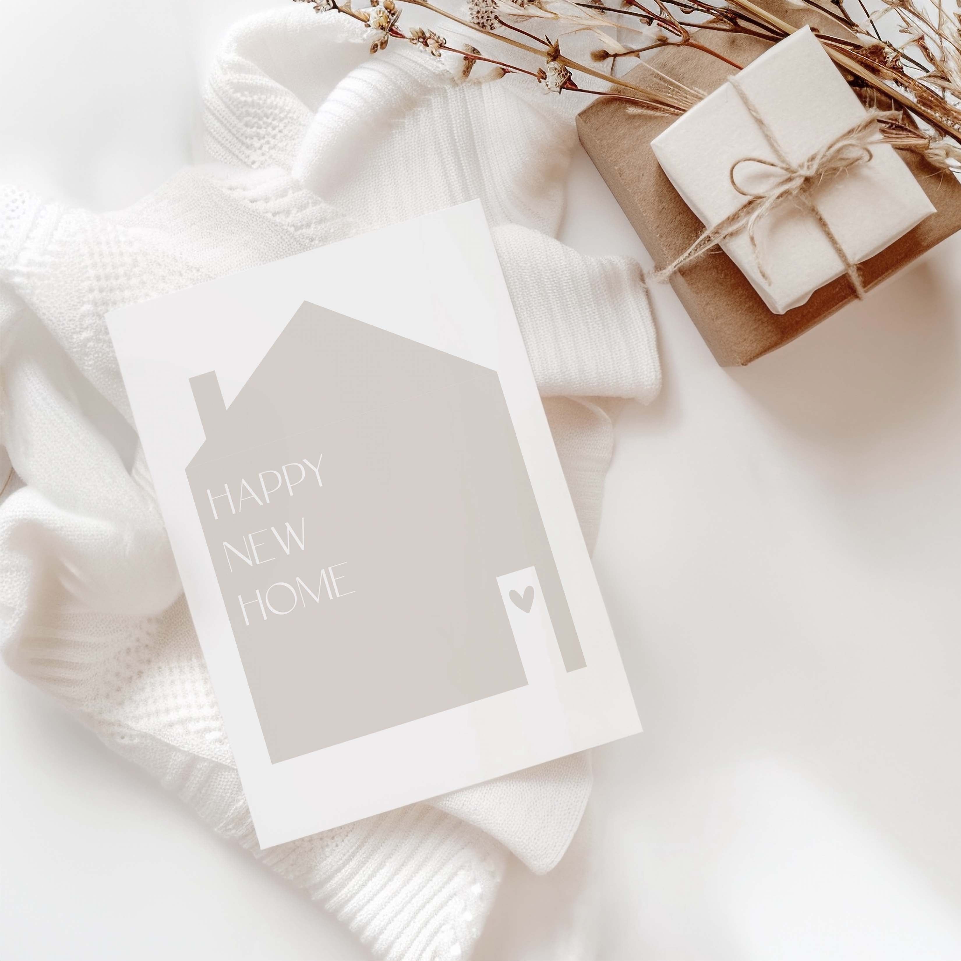 Postkarte "happy new home" | Grußkarte Einzug DIN A6