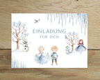 Schneekönigin Einladungskarten Kindergeburtstag DIN A6