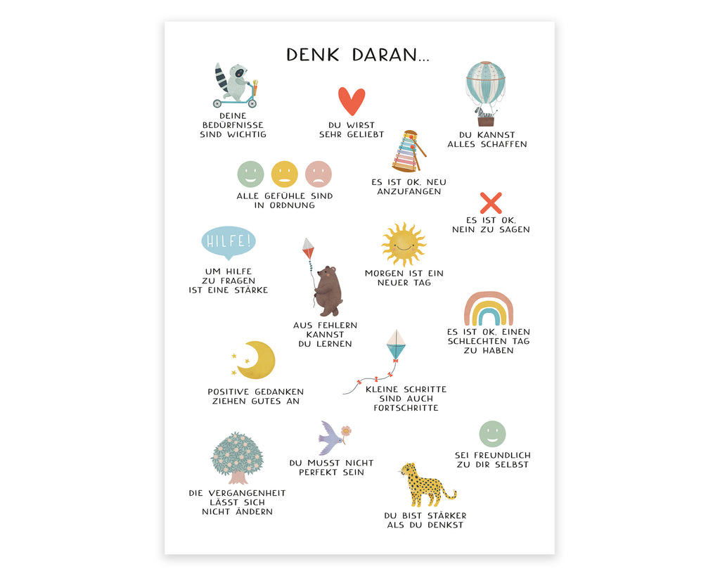 Affirmationsposter A3 "Dinge, die du dir merken sollst ..."
