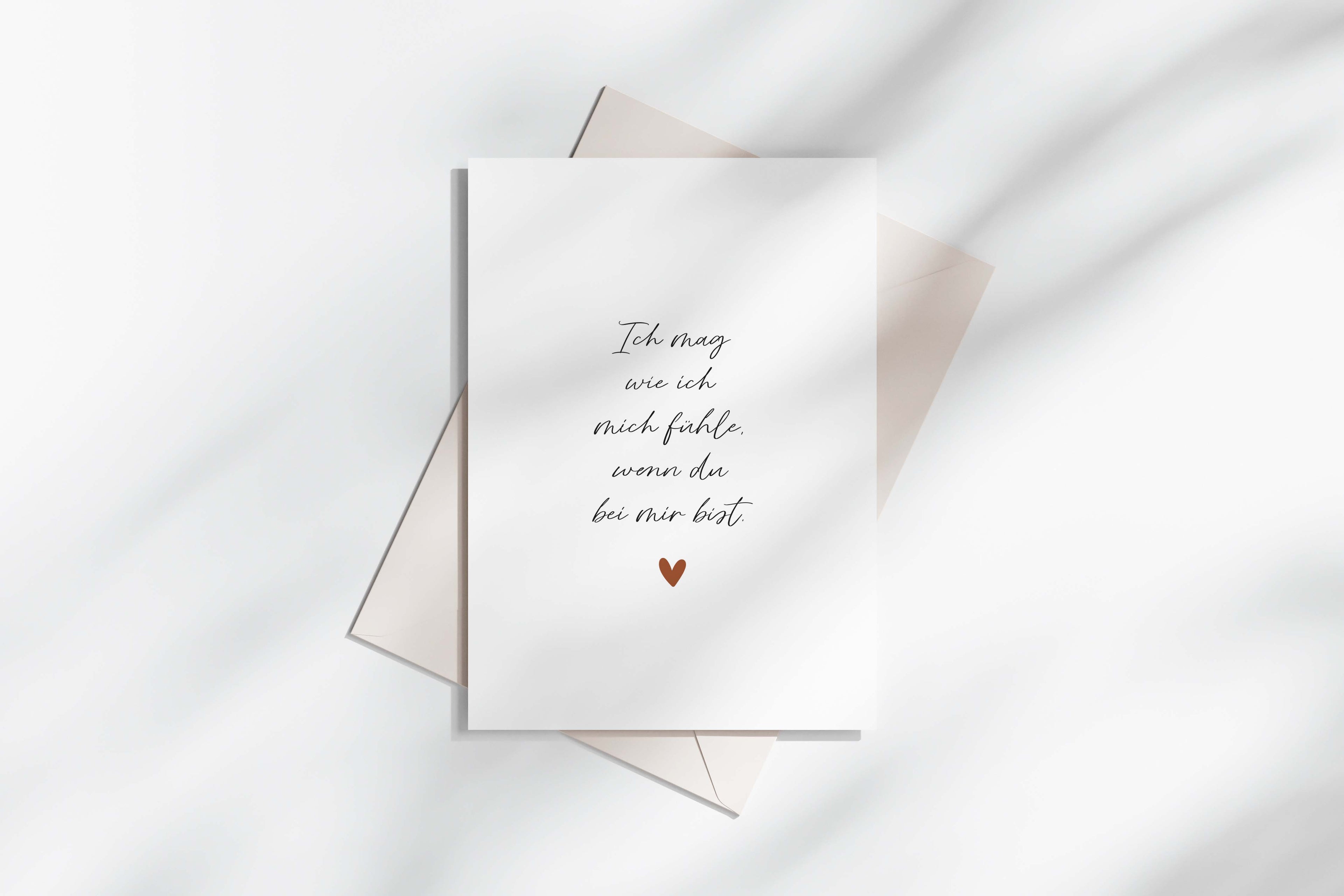 Postkarte "Ich mag wie ich mich fühle, wenn du bei mir bist" | Grußkarte Lieblingsmensch | Postkarte Freundin | Karte Partner |Herzenswunsch