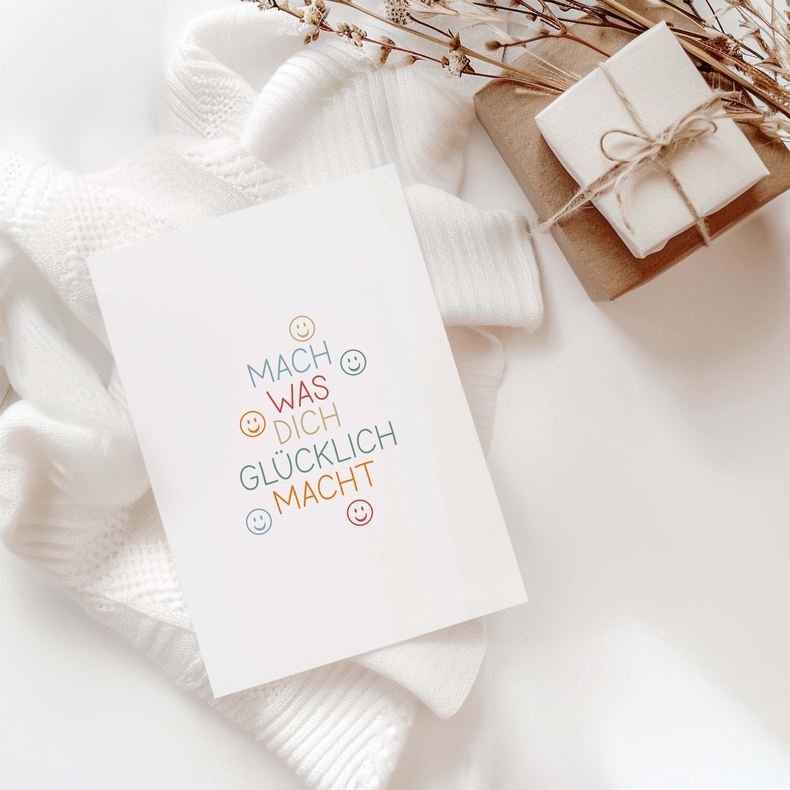Postkarte "mach was dich glücklich macht" DIN A6