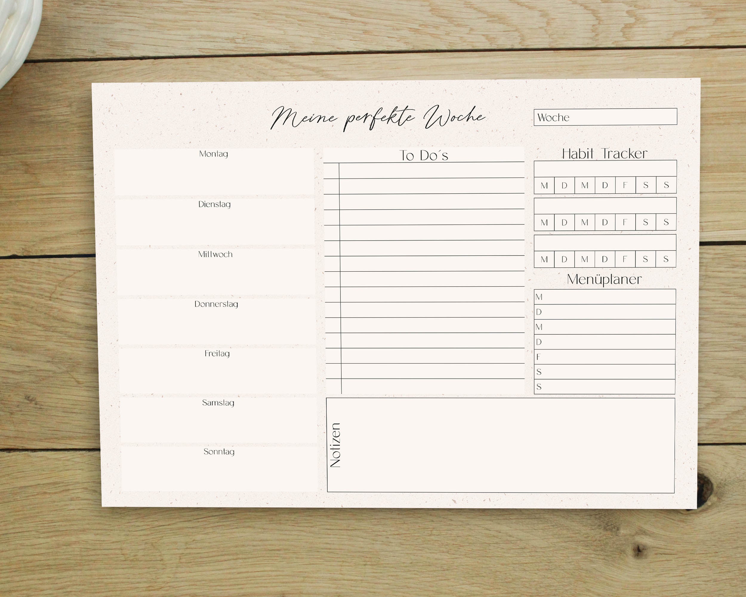 Wochenplaner DIN A4 Home Office Planer
