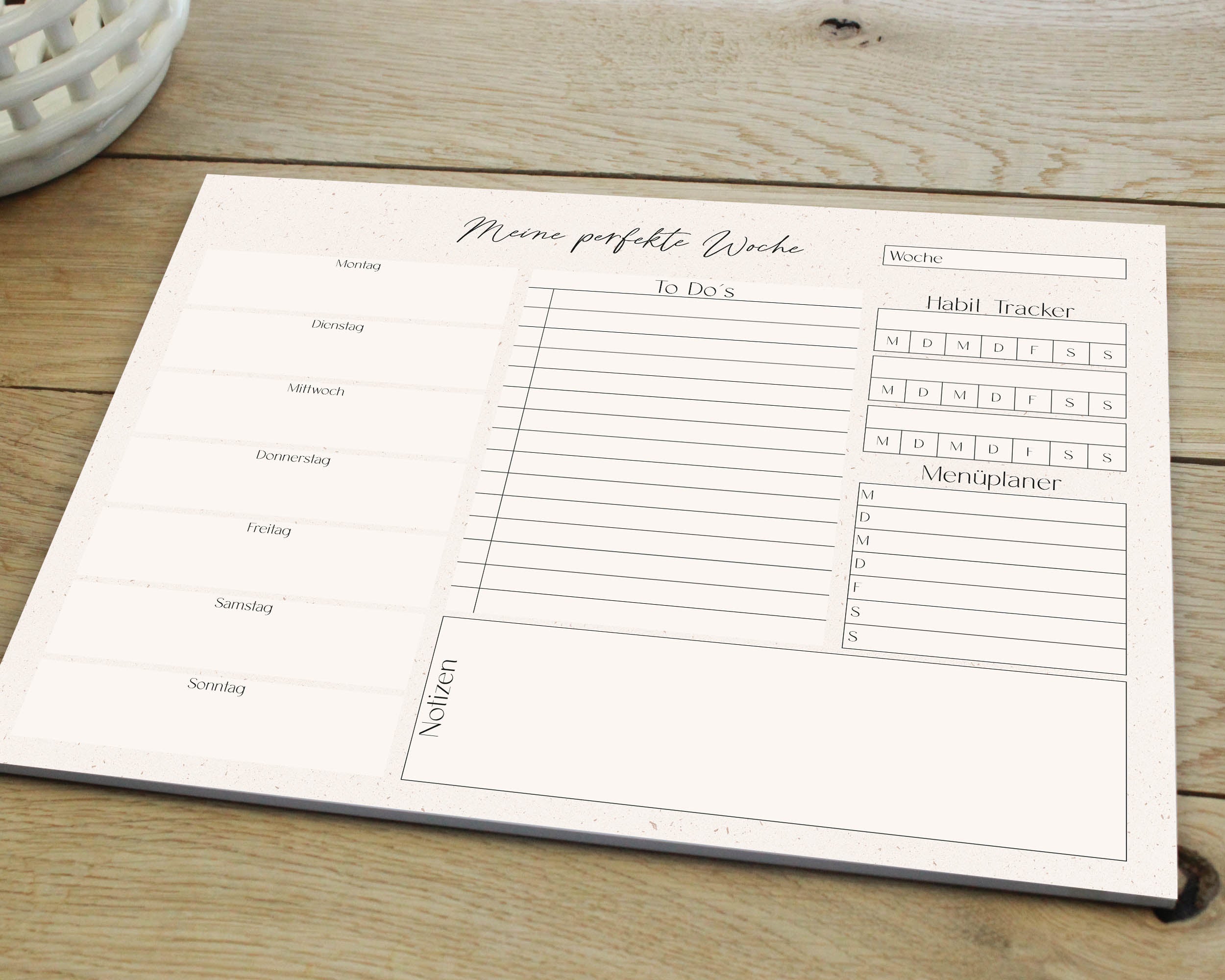 Wochenplaner DIN A4 Home Office Planer